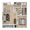1 Bedroom B 1 Bath Floor Plan 1 Bedroom B 1 Bath Floor Plan at The Mark at Dulles Station, Herndon, VA